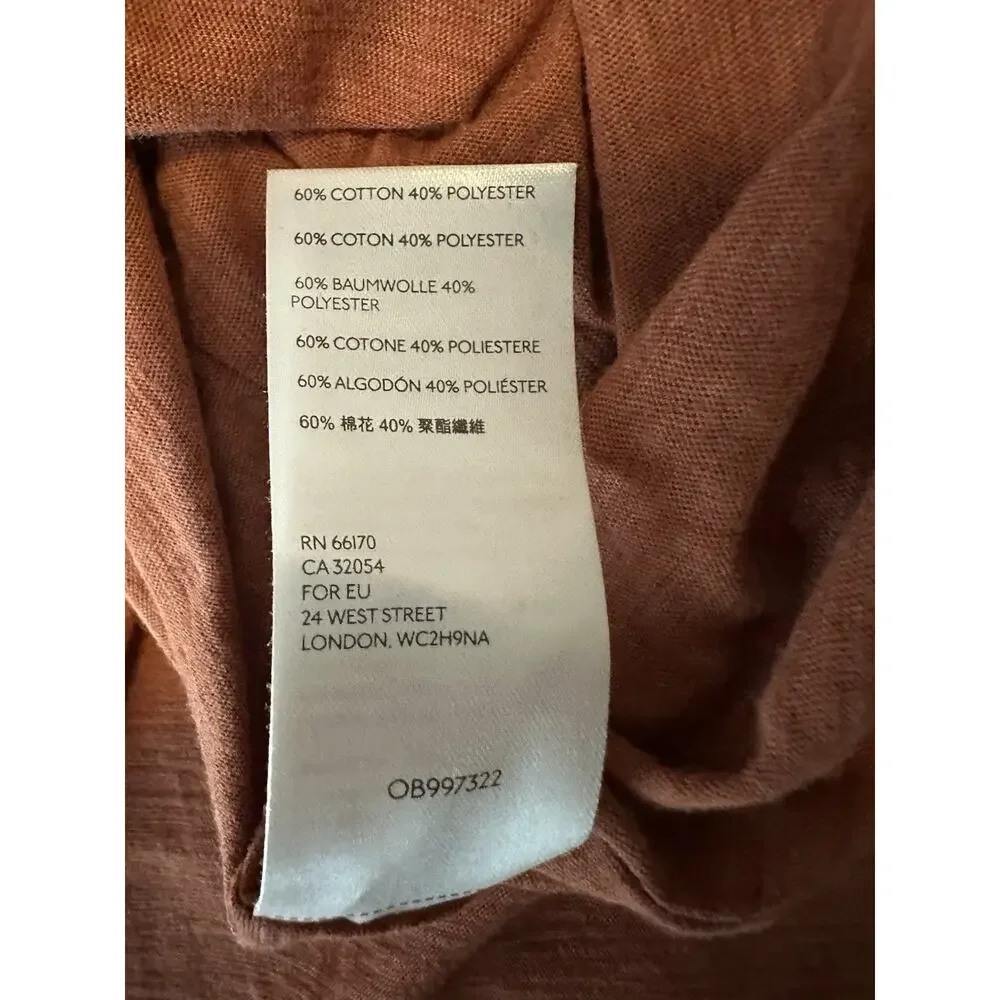 We The Free Oversized Long sleeve Light Weight Tunic With Slit Rust Small Boho